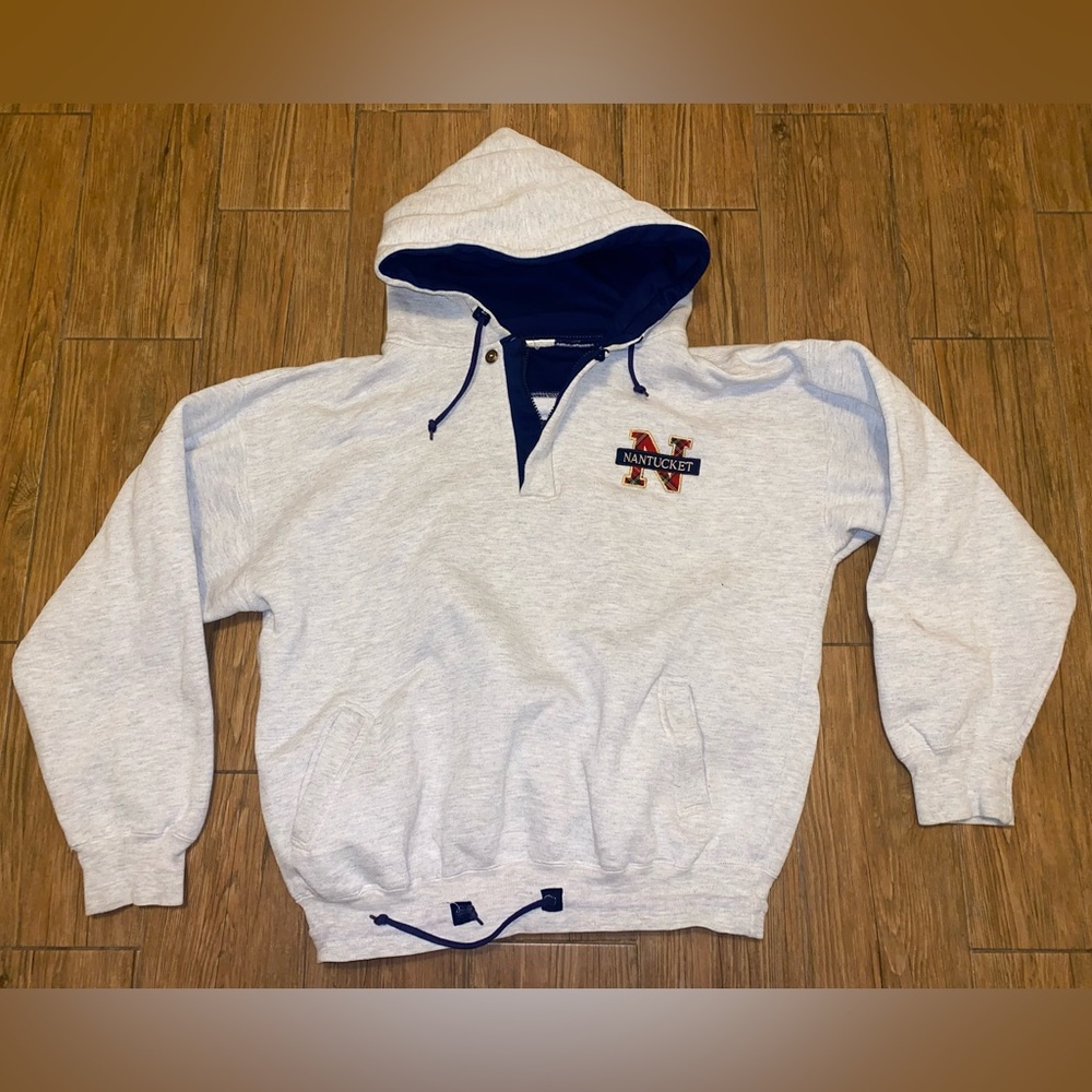 Gray Pullover Nantucket Sweatshirt Hoodie Large